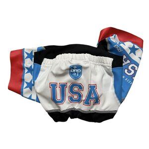 DNA Cycling Shorts Size Small S USA Flag Stars Blue Padded Made In Italy‎